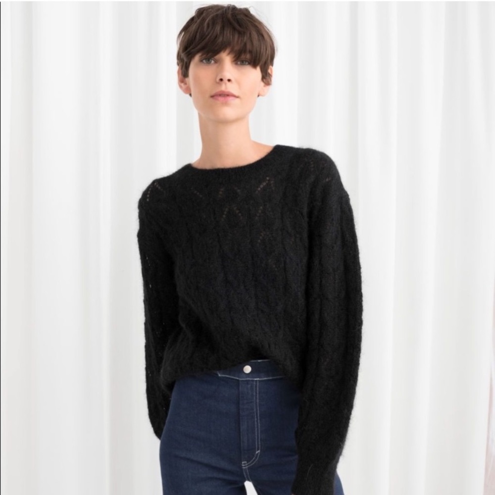 & Other Stories Black Mohair Sweater